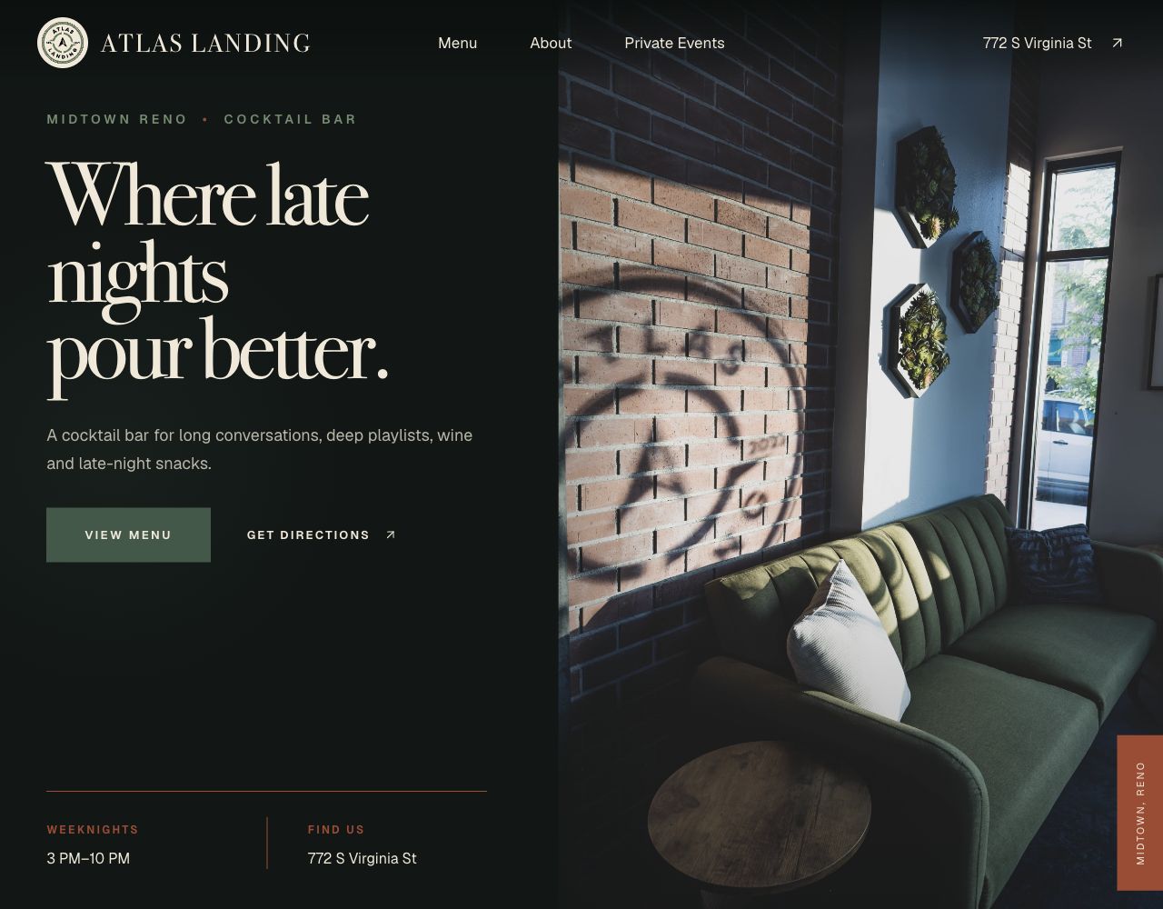 Atlas Landing homepage