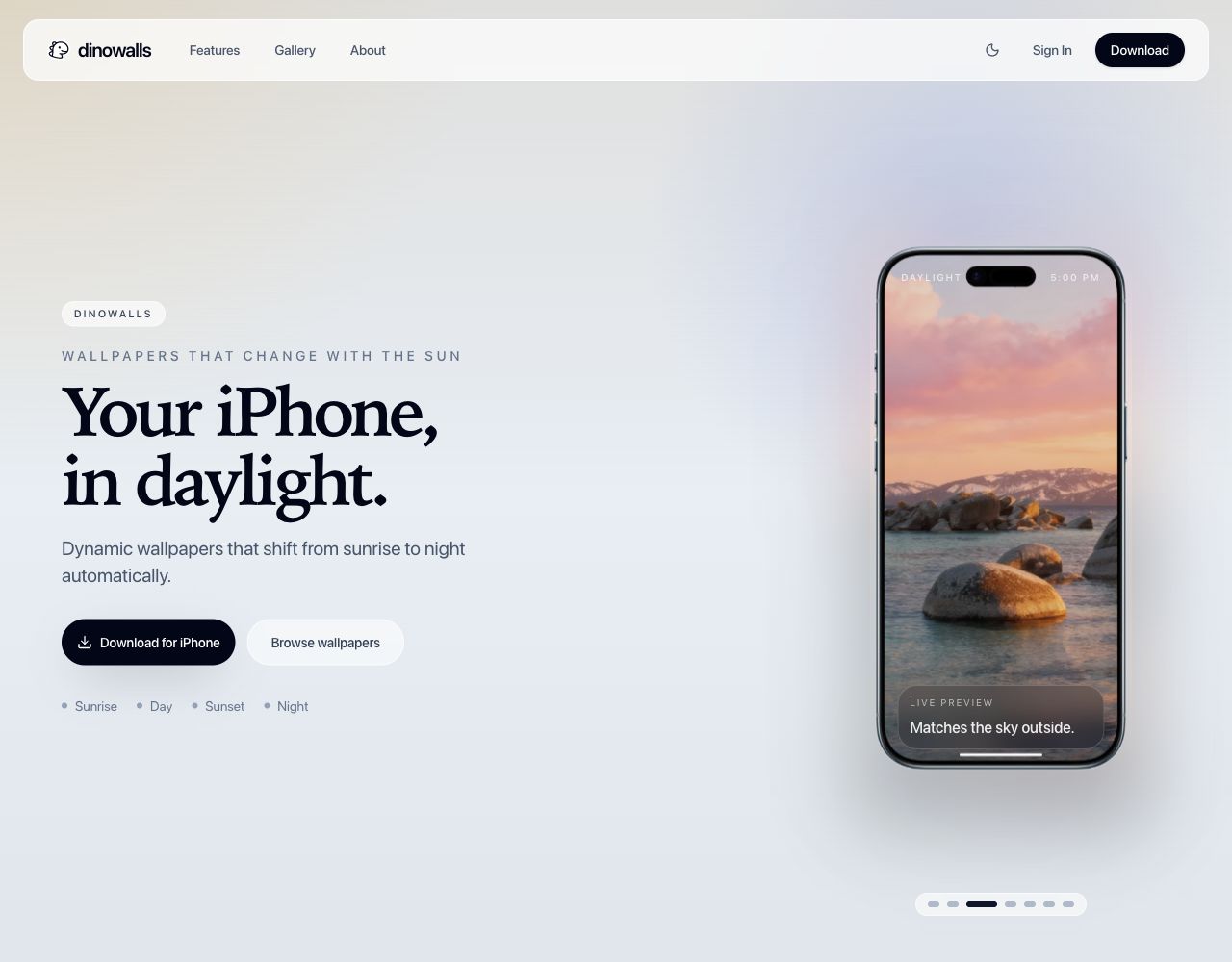 Dinowalls homepage