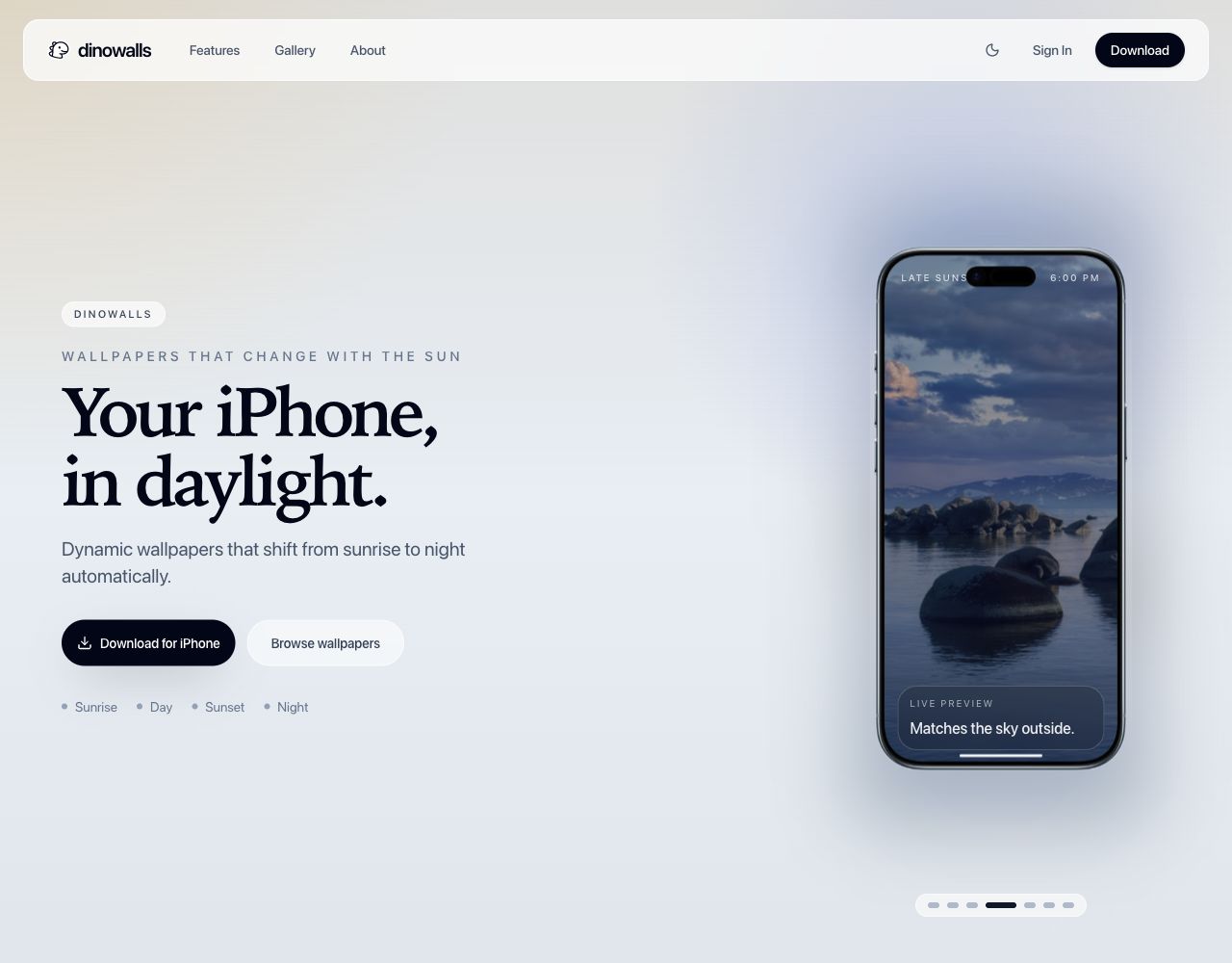 Dinowalls homepage