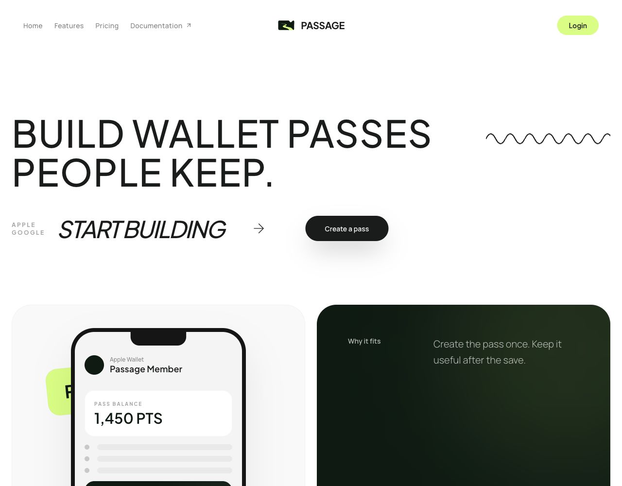 Passage homepage