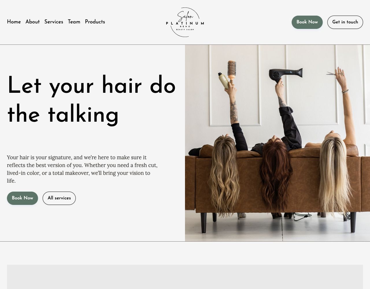 Salon Platinum homepage