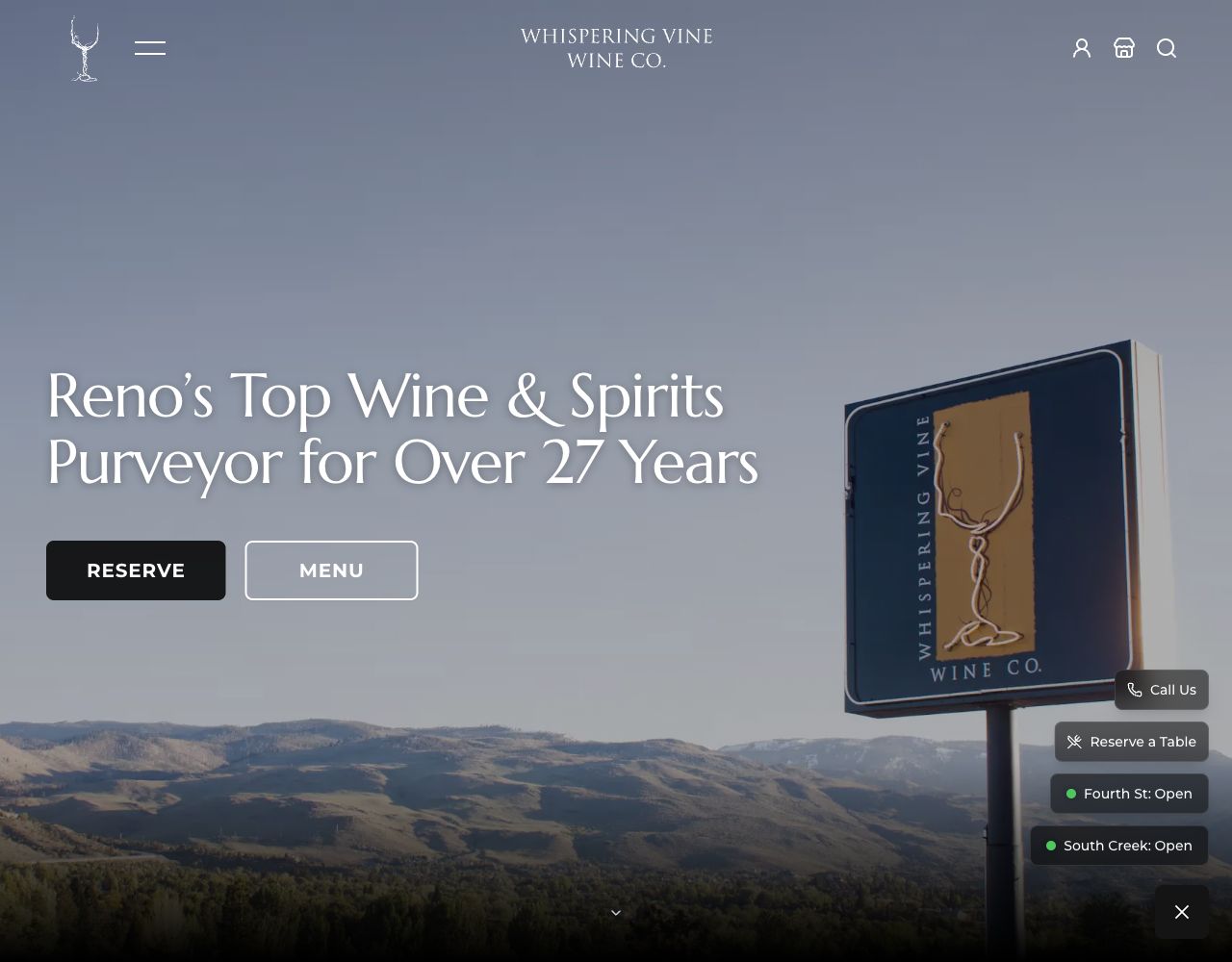 Whispering Vine Wine Co. homepage